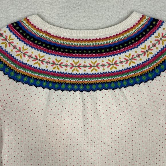 Talbots Petite Size LP Crewneck Sweater Fair Isle Knit Colorful Preppy FLAW - Picture 5 of 9